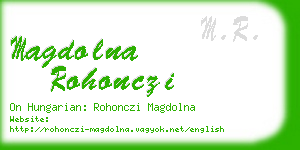 magdolna rohonczi business card